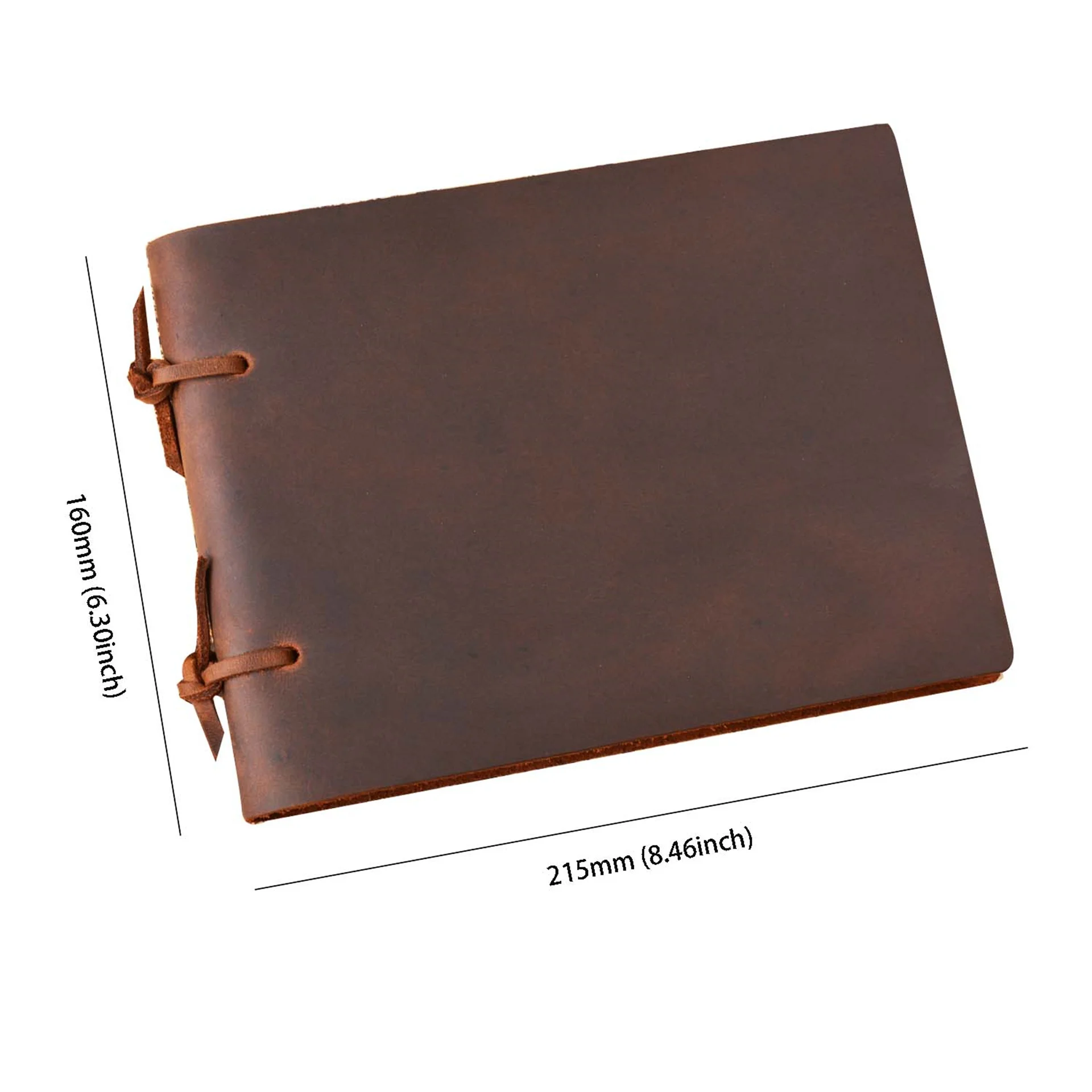 AIGUONIU Handmade Rustic Genuine Leather Notebook Craft paper Crazy Horse Leather Diary Journals Vintage Memo Notepad Wholesale