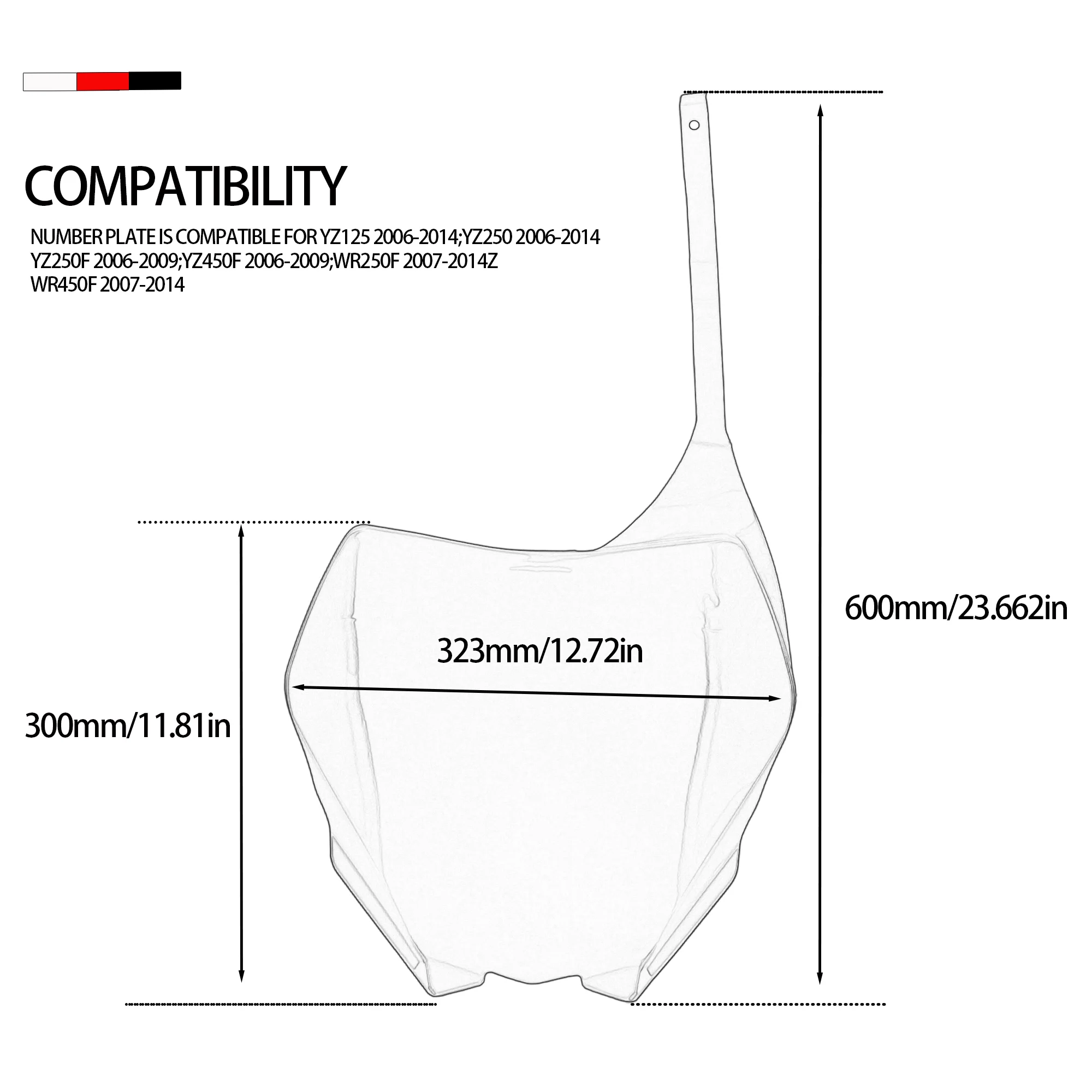 Motorcycle Rear Number Board For Honda Kawasaki Yamaha Suzuki Harley Husqvarna BMW Universal Pit Dirt Bike Motocross Accessories