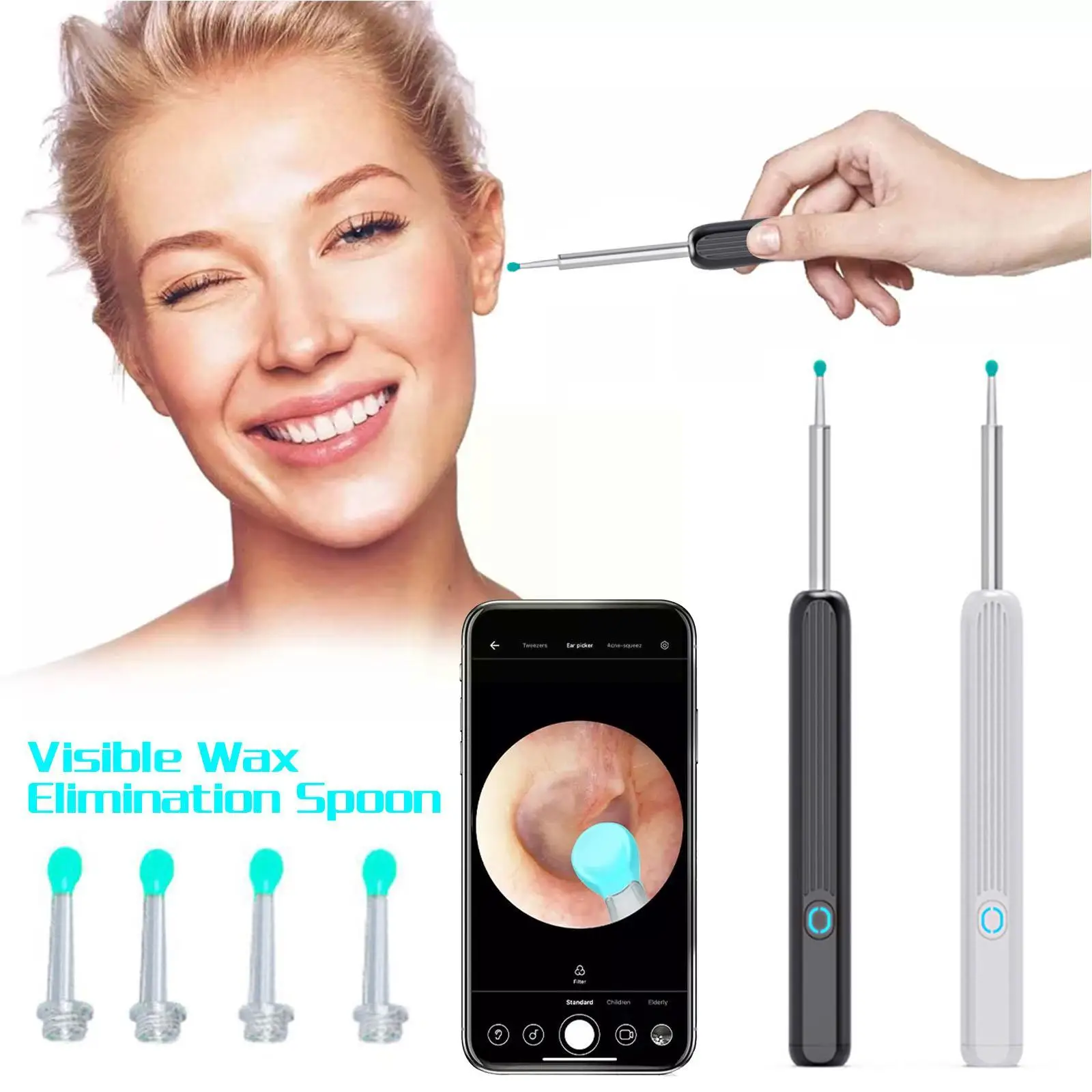 Wireless Smart Visual Ear Cleaner Otoscope Ear Wax Tool NE3 Sticks Ear Removal with Ear Camera Kit Endoscope Ear Cleaning K S3Q3