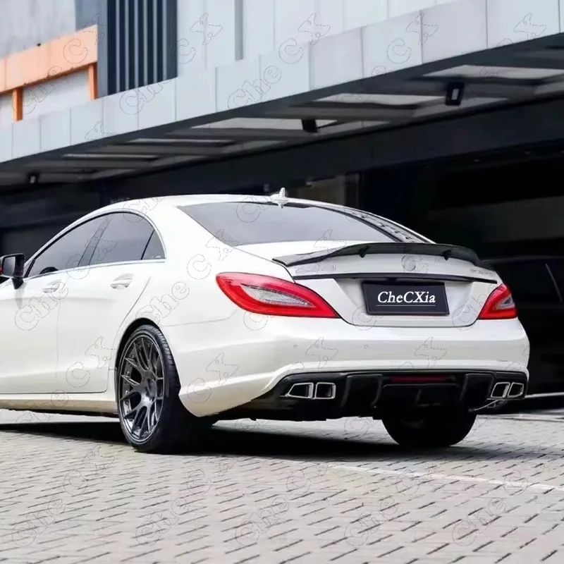 For Mercedes CLS Class W218 AMG 2011-2016 Spoiler Carbon Fiber Material Gloss Black Rear Trunk Spoiler Wing R Style