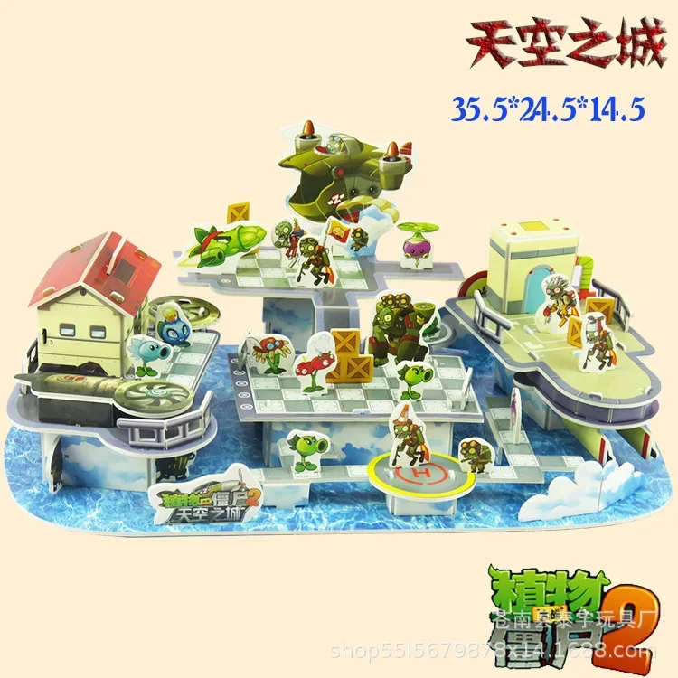 Plants Vs Zombies 3D Puzzle Educational Game Toy DIY Peashooter Gargantuar Pirate Anime Figures Model Toy Christmas Gift Kids