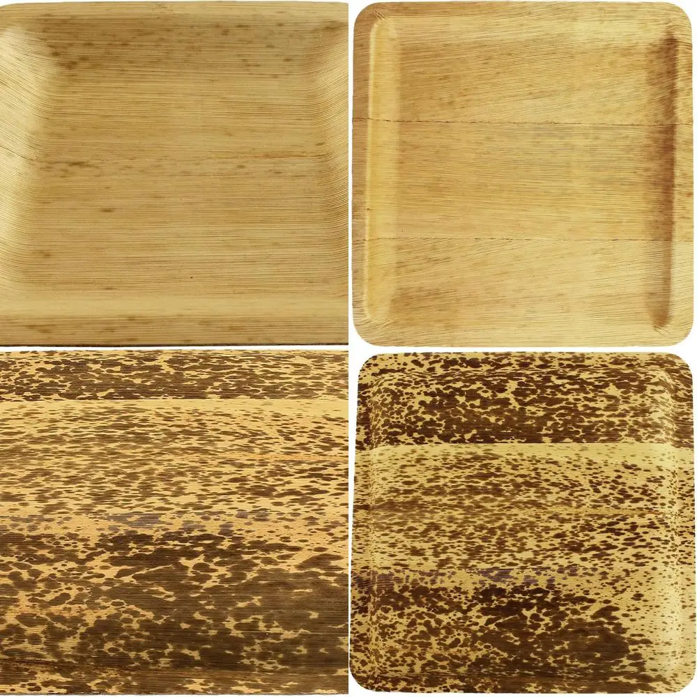 

Квадратные тарелки из натурального бамбука, одноразовые и компостируемые, премиум-класса 10, упаковка по 30 штук для общественного питания и дома.