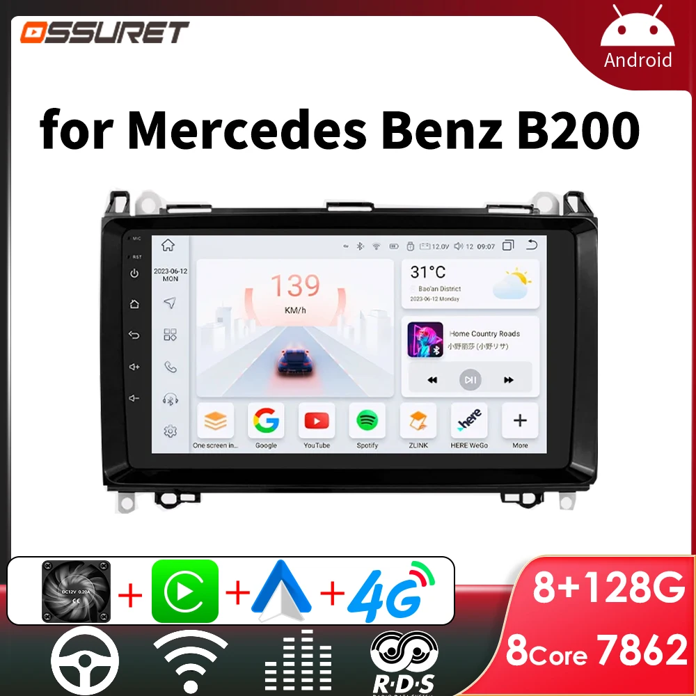 

Android Car Radio for Mercedes Benz W169 W639 W245 B200 A200 2006 -2014 Carplay 2 Din Multimedia Player 7862 Touch Screen GPS