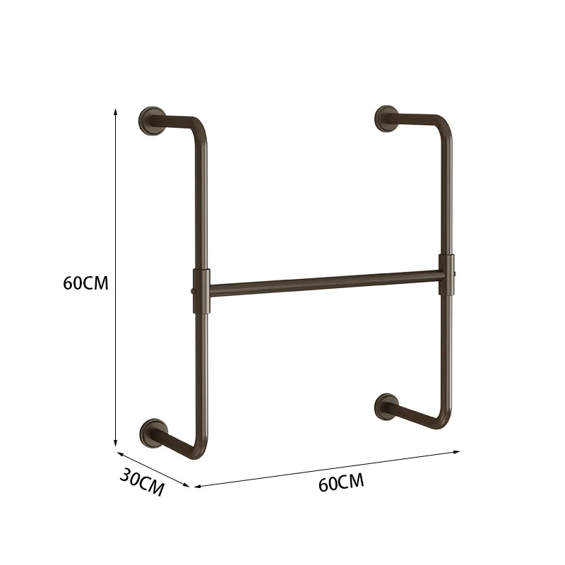 Stainless steel electroplated black titanium all-season hotel hanger on wall wall wall-mounted display rack small coat rack hang