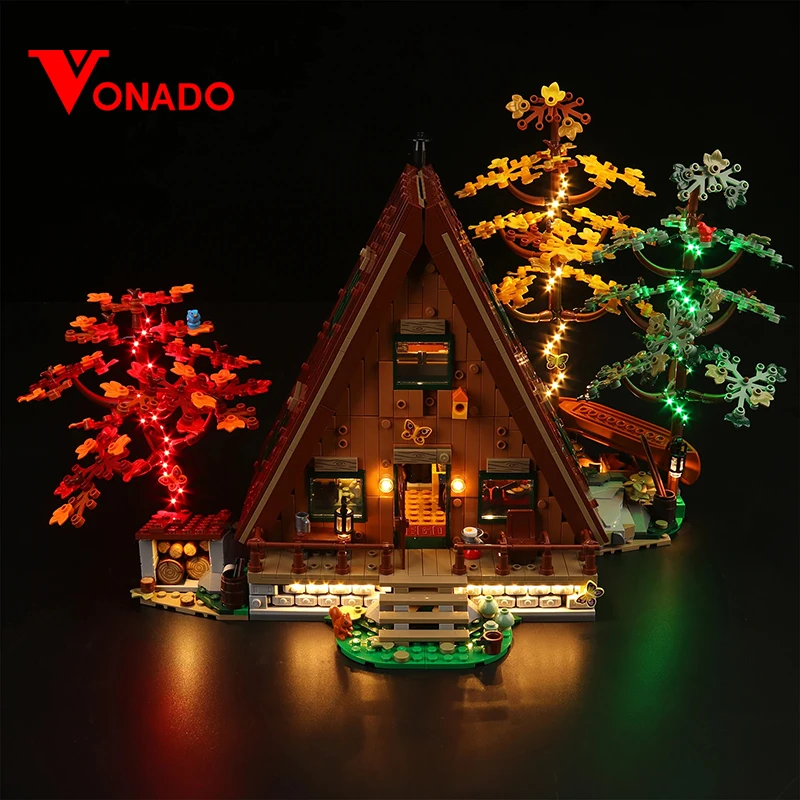 Vonado LED Light For Ideas 21338 A-Frame Cabin Lighting DIY Toys Only Lamp+USB Power Cable (Not ​Include the Model)