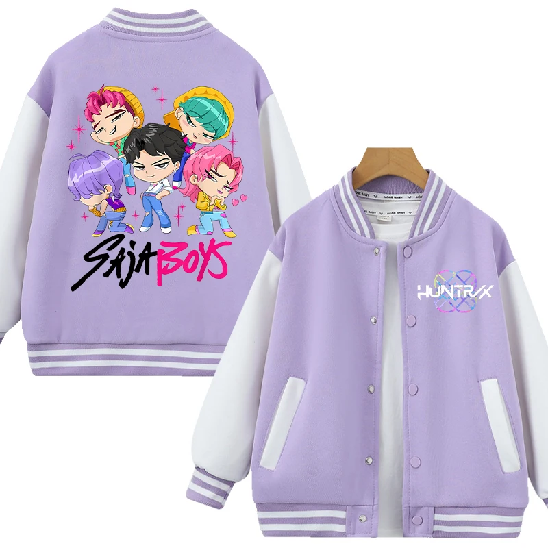 Nueva chaqueta para niños K Pop Demon Hunters, abrigo con estampado de figura de dibujos animados Kawaii, abrigo bonito de otoño para niños, ropa de invierno para niñas