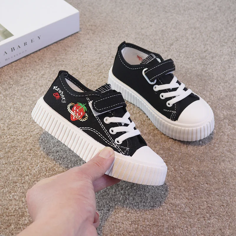 

Girls Canvas Shoes 2025 Spring Autumn New Soft Sole Casual Sneakers for Little Big Kids