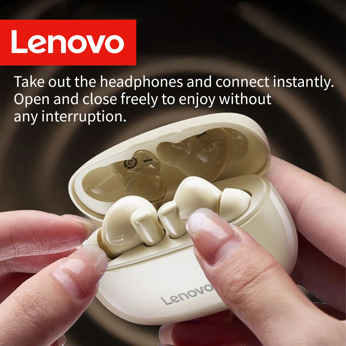 High Sound Quality Lenovo In-Ear Bluetooth Earphones with Active Noise Cancellation Extended Battery Life for Gaming And Sports