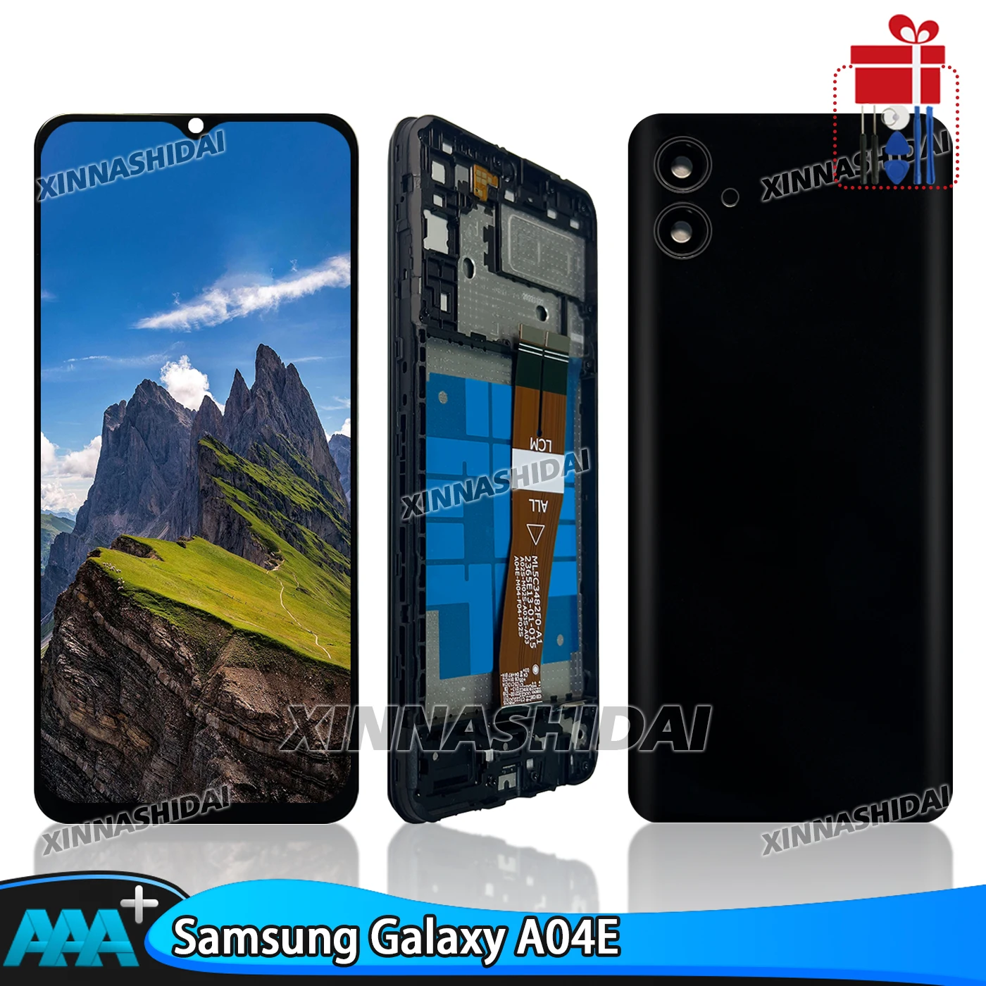 display-de-qualidade-tft-com-moldura-lcd-para-samsung-galaxy-a04e-tela-de-toque-digitador-assembleia-reparacao-com-tampa-da-bateria