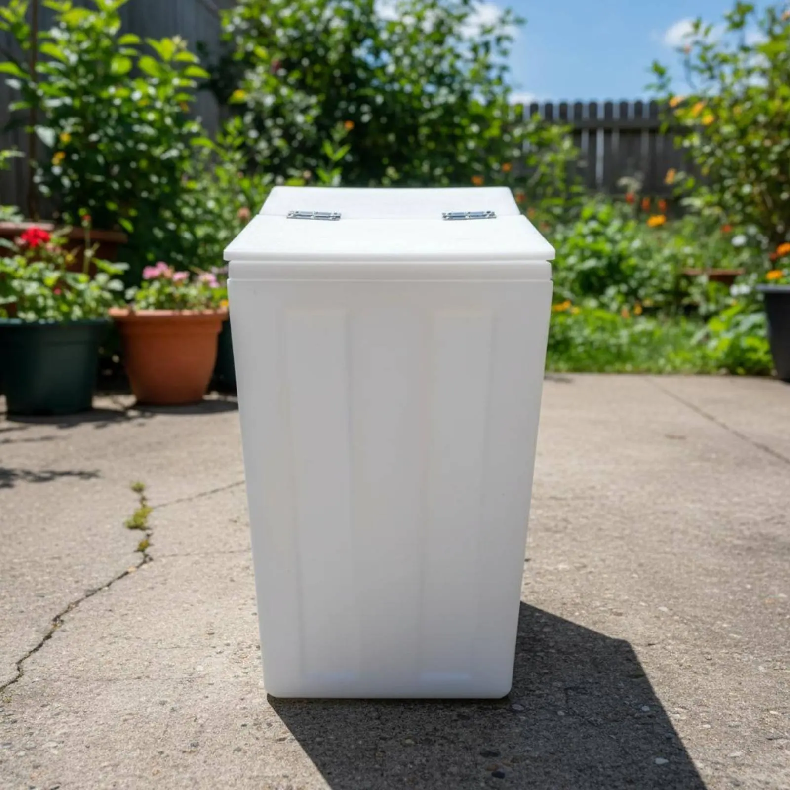 Afbeelding 6: Vierkante wateropslagcontainer Lekbestendig scharnierend deksel Watercontainer Staande opbergcontainer met deksel Uit één stuk