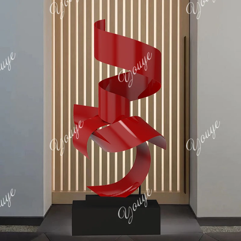 Metal floor-to-ceiling decorative ornaments Modern large-scale abstract wrought iron sculptures Sales department Art decoration