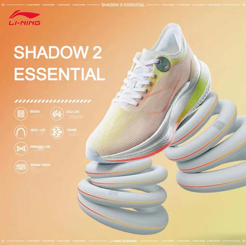 

LI-NING Men SHADOW 2 ESSENTIAL Running Shoes BOOM FIBER JIANG Cushion Breathable Fitness Comfort Sport Shoes Sneakers ARRU003