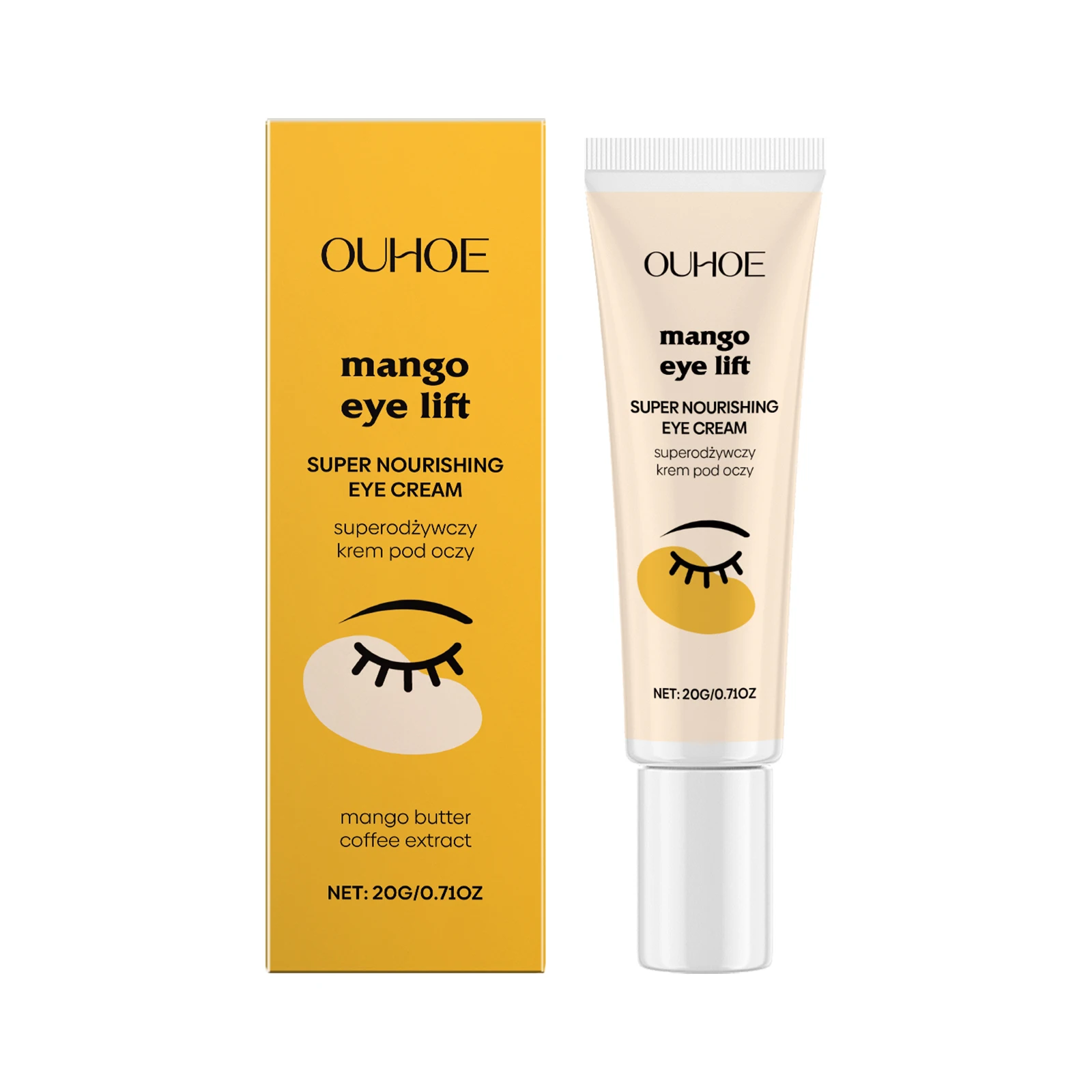 

Mango Eye Lift Cream - Super Nourishing Eye Treatment with Mango Butter & Coffee Extract, Anti-Aging Eye Cream for Dark Circles