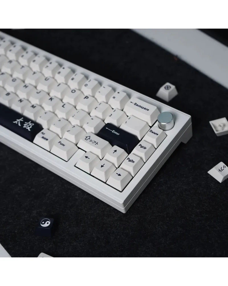 

pure white solid color pbt dye sub keycaps full set oem profile for mechanical keyboards