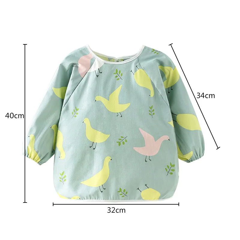 Baby Kids Toddler Long Sleeve Scarf Waterproof Art Smock Feeding Bib Apron Pocket Infant Boys Girls Burp Cloth Bandana Bibs