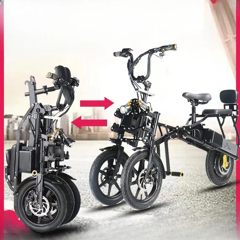 Three wheels elderly walk one second folding lady pick-up children electric scooter