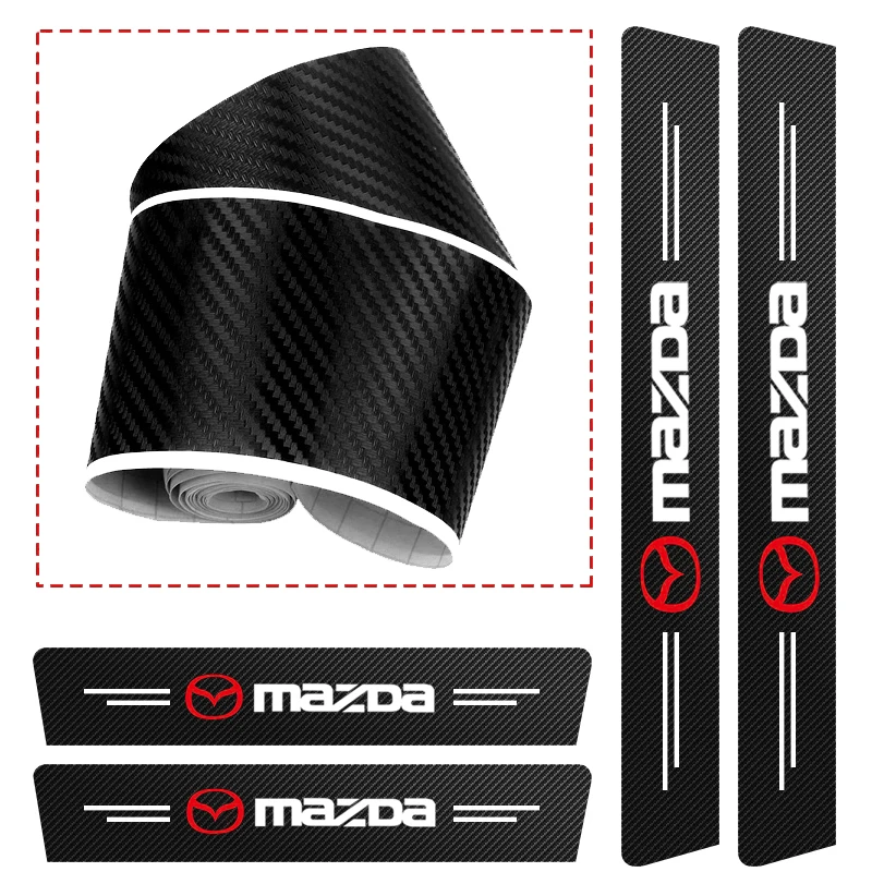 Carbon fiber automotive parts car threshold stickers For Mazda 3 6 CX5 2 CX3 CX9 MX5 RX8 Axela Demio Atenza MS GJI GH BK MP CX30