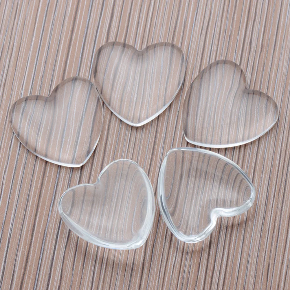 100Pcs Heart Shape Glass Sticker DIY Craft Sticker for Jewelry Design Earring Cufflink Decorative Ornament Delicate Adhesive