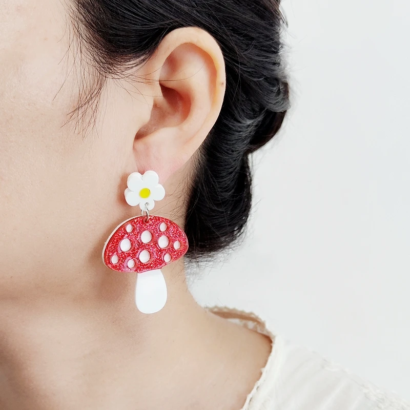KUGUYS Funky Jewelry Fruit Drop Earrings for Women Casual Acrylic Watermelon Orange Accessories