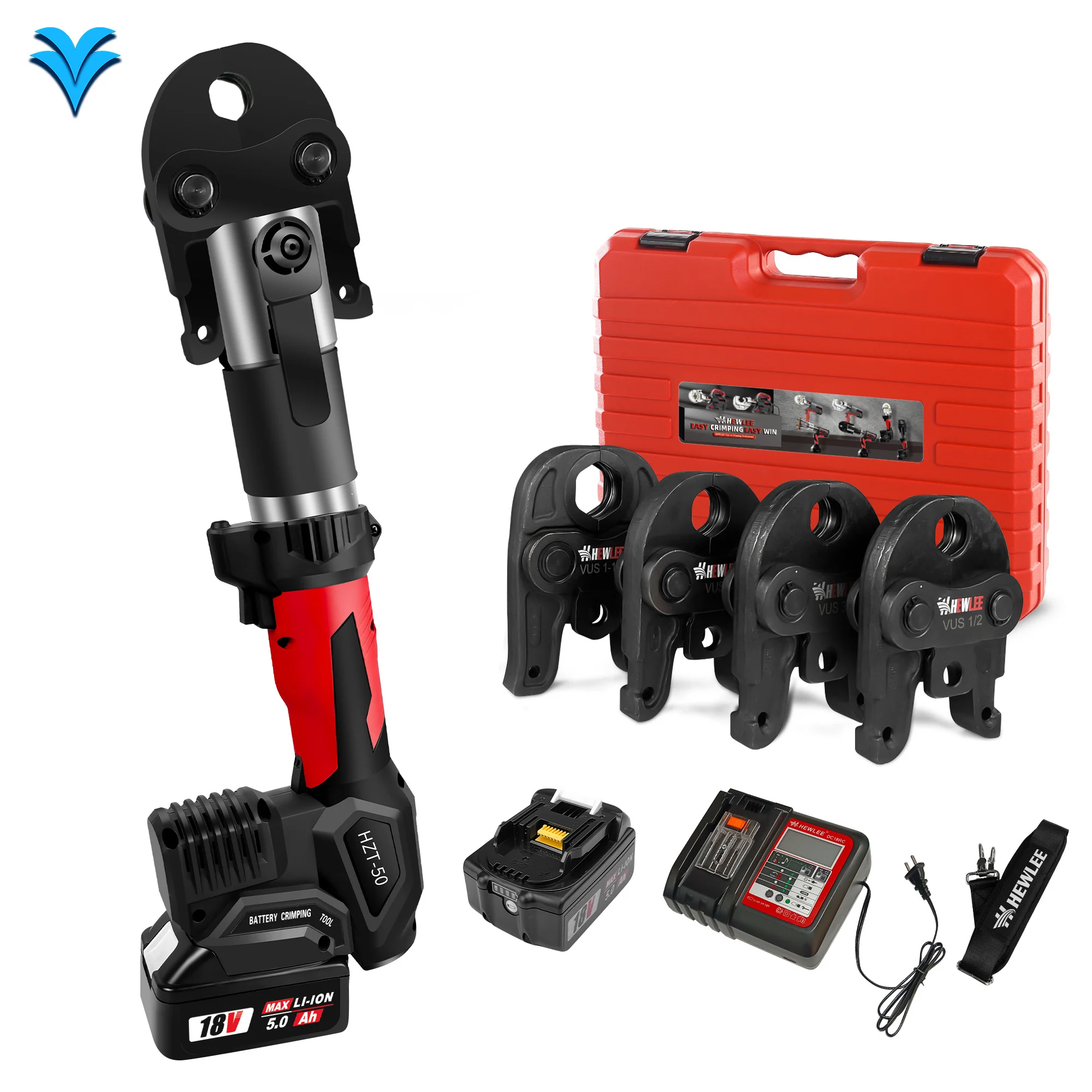 HZT-50 Electric Pipe Crimping Wrench VUS1/2-VUS1-1/4 Portable Battery Cordless Hydraulic Pipe Clamping Crimping Tool