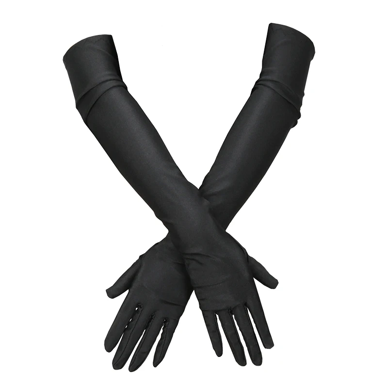 Women Long Gloves Finger Elbow Protection Opera Evening Party Prom Costume  Adult Fashion Accessories Breathable Black Mittens - AliExpress 200000297