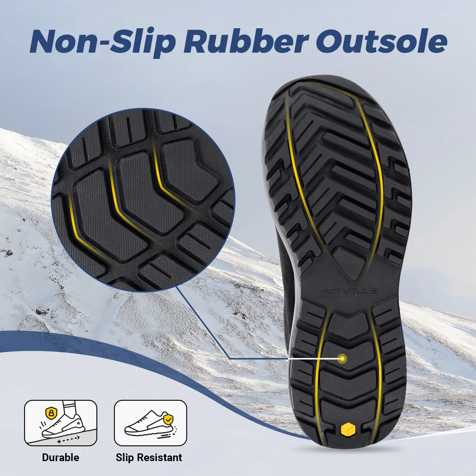 Fittington الشتاء رجل الأحذية الدافئة حذاء من الجلد أحذية واسعة للرجل أحذية رياضية أفخم الفراء رجل الأحذية منصة مريحة الثلوج الأحذية #5