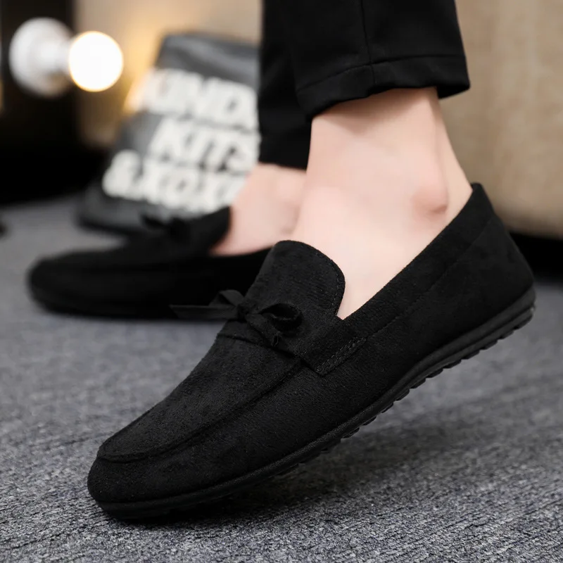 Spring Autumn Men Loafer Casual Canvas Shoes With Lazy Feet