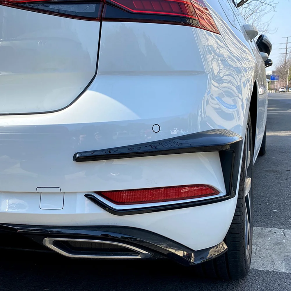 For -Golf 7.5 MK 7.5 GTD 2016-2019 Black Rear Bumper Splitter Canard Fog Lamp Light Air Vent Side Trim Cover