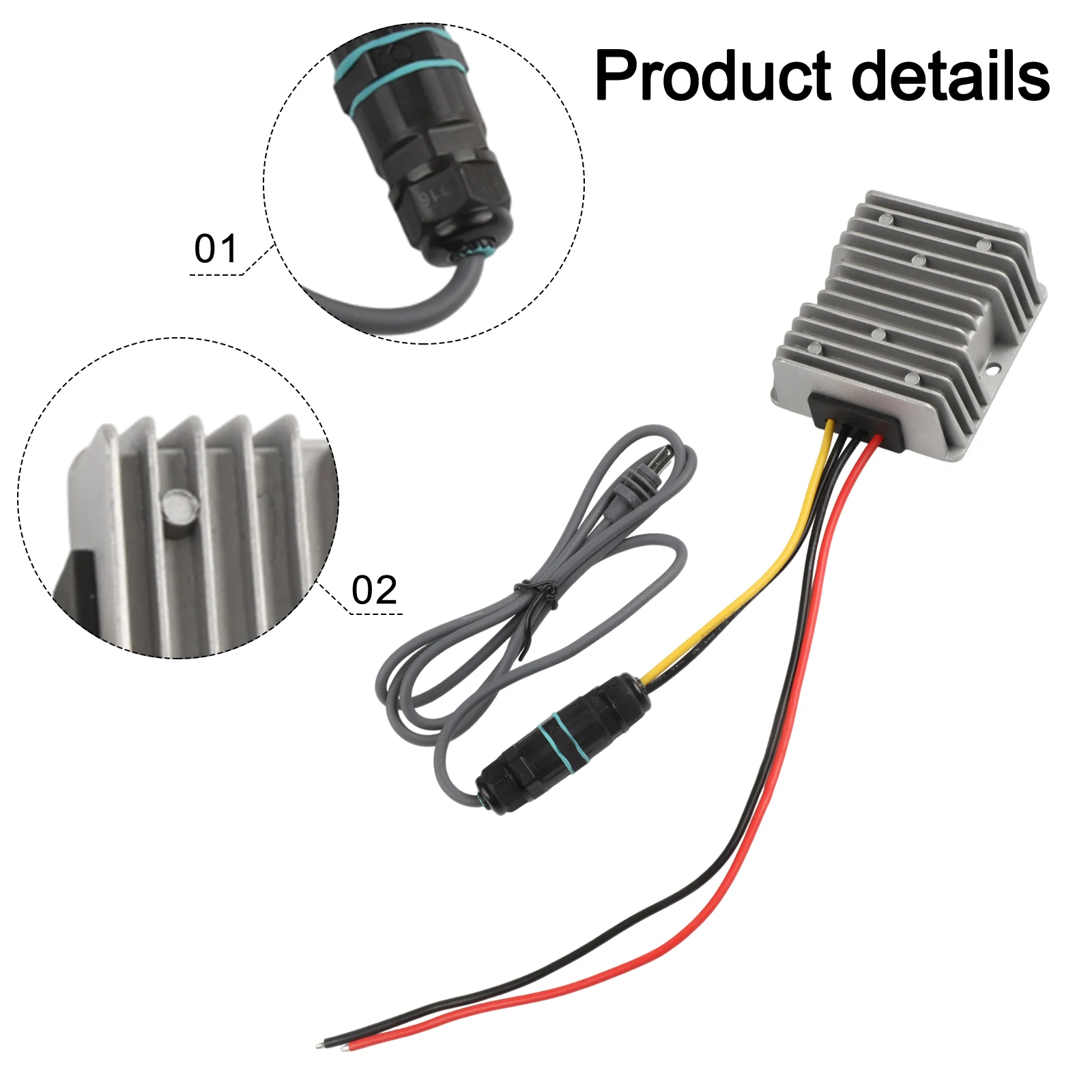 12V To 57V Power Adapter Mobile Internet 74*74*32mm Power Converter Quick-Install Design Rugged Weatherproof Design
