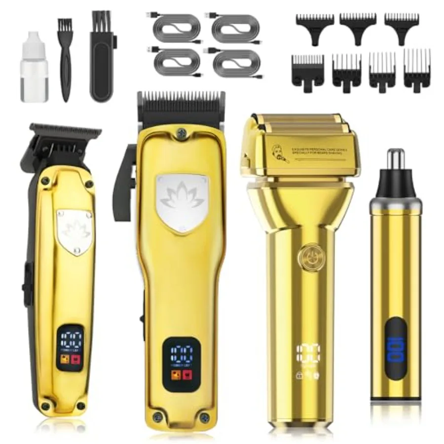 

Professional Hair Clippers for Men Cordless Hair Clippers T-Blade Trimmer Nose Hair Trimmer Electric Shaver Set Haircut Groomin