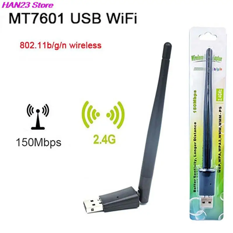 150Mbps Wireless Network Card Mini USB WiFi Adapter LAN Wireless Wifi Receiver Antenna For PC Windows