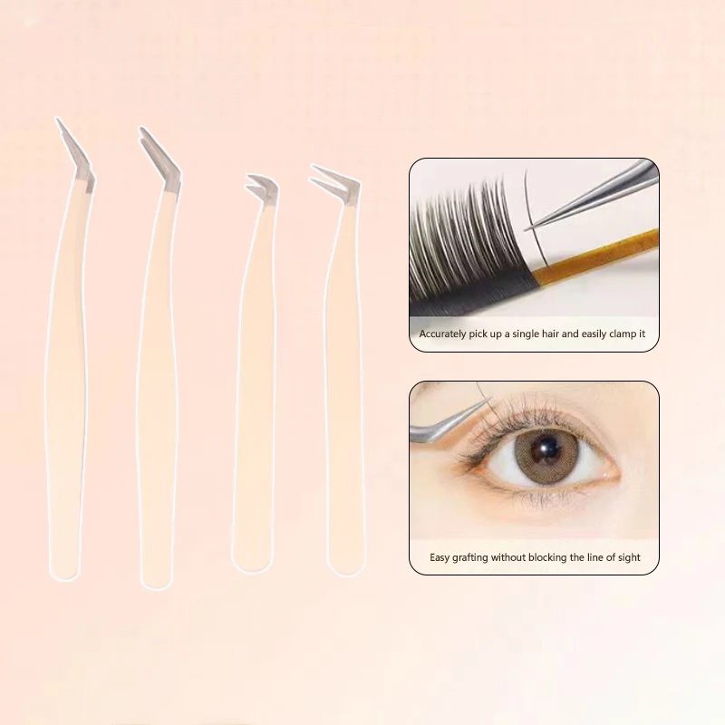 1 Pcs Eyelash Tweezers Extension Stainless Steel Superhard Tweezers With Fiber Tips High Precision Anti-Static Tweezers