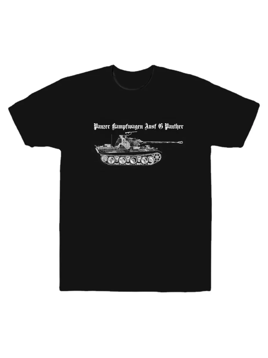 男性用半袖ラウンドネックtシャツ,pantherデザイン,german werhmacht,waffen,コットン,サイズS-3XL