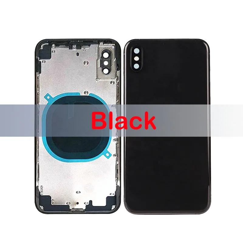 Rear Back Housing cover For iPhone Xs XS xs Battery Cover Rear Door with Chassis Frame + SIM Tray + Side Key Parts