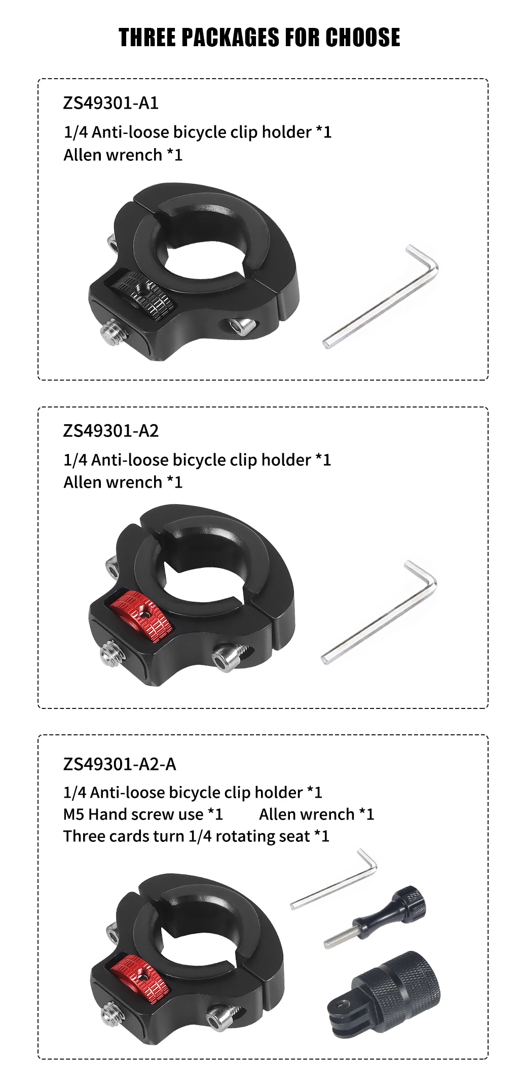 Verstärkte Fahrradlenkerhalterung 1/4 Schraube Metall für GoPro 13 Insta360 X5 DJI OSMO 360 Pocket3 Action Kamera Motorradhalter – Detail 8