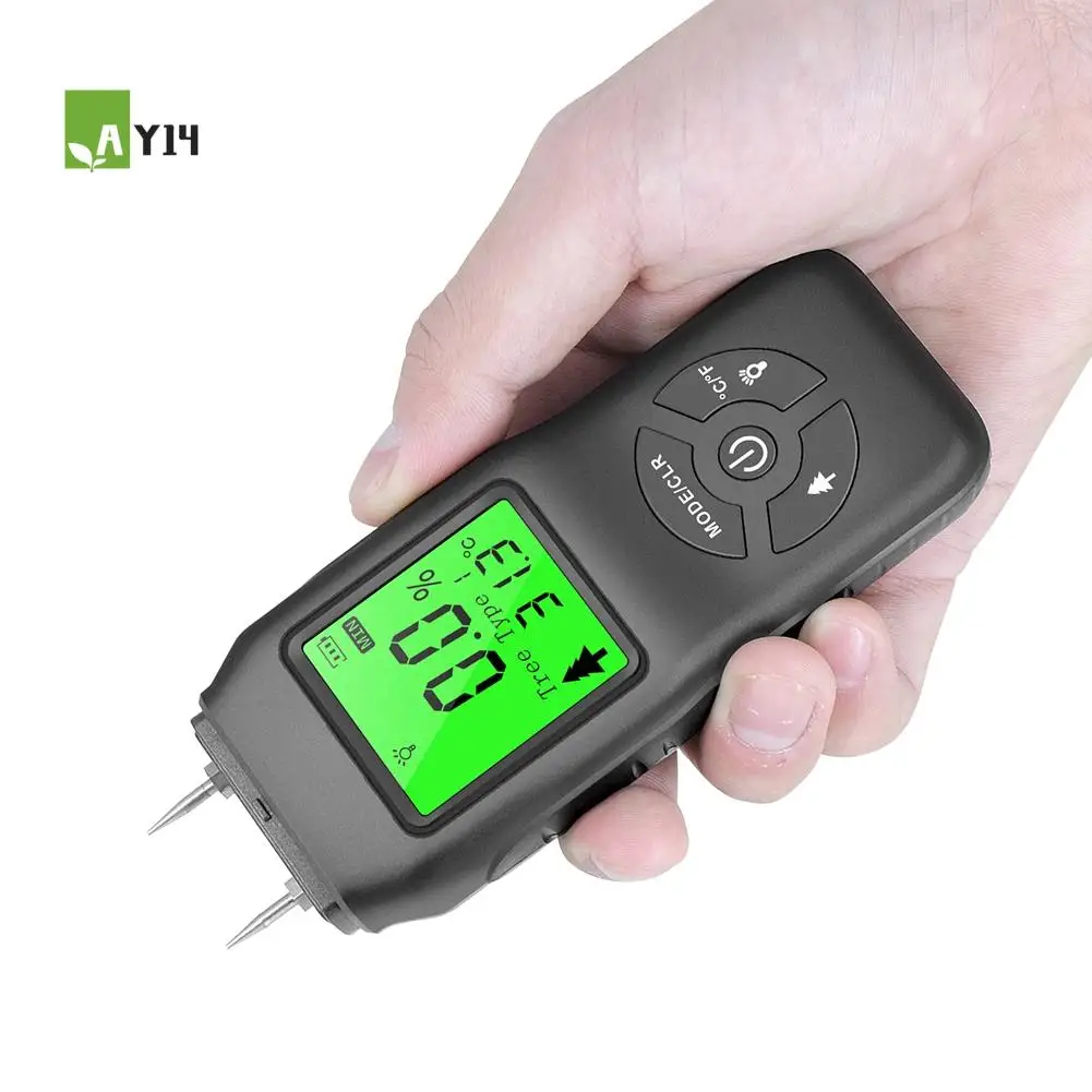 AY14 -Digital Moisture Meter, Water Leak , Moisture Tester, Pin Type, Backlit LCD Display,Wood Humidity Tester
