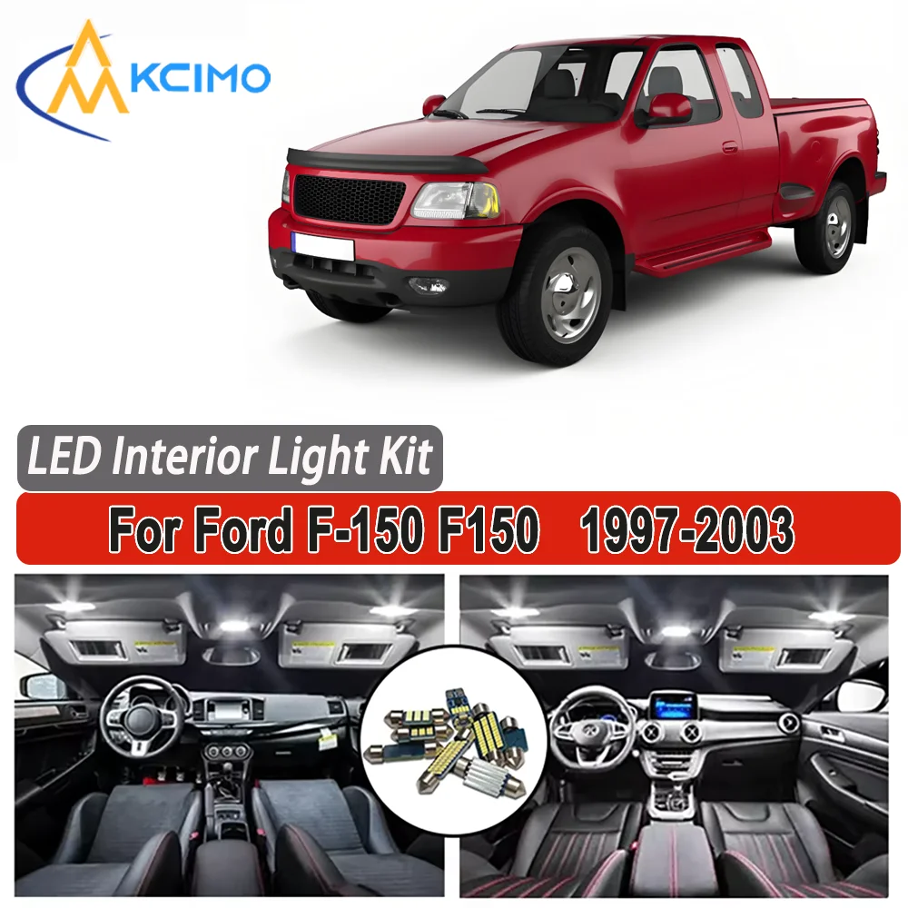 

Kcimo LED For Ford F-150 F150 1997 1998 1999 2000 2001 2002 2003 Premium Bright LED Interior Dome Map Trunk Light Kit Car Led