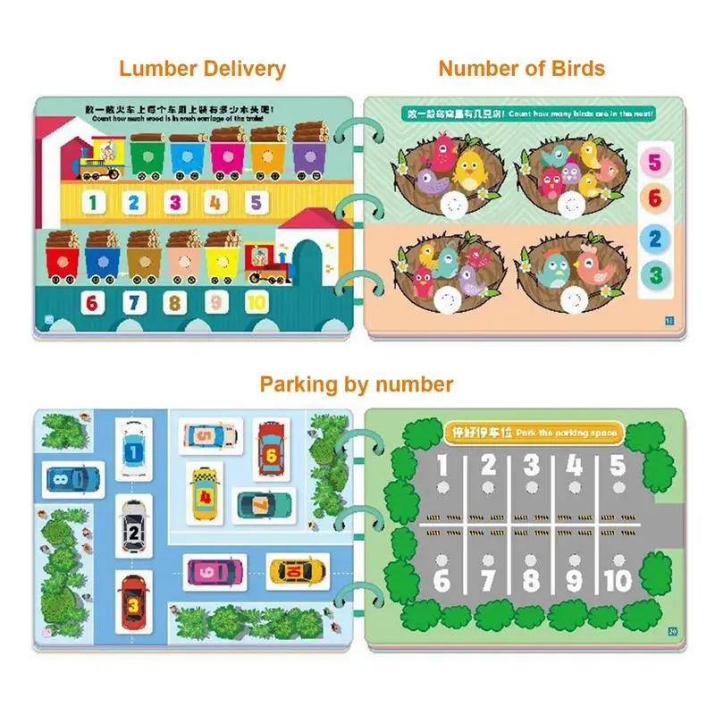 Toddler Activity Book Educational Books For Kids 3-6 Years Old Sensory Books Animal Number Matching Puzzle Educational Toy Book