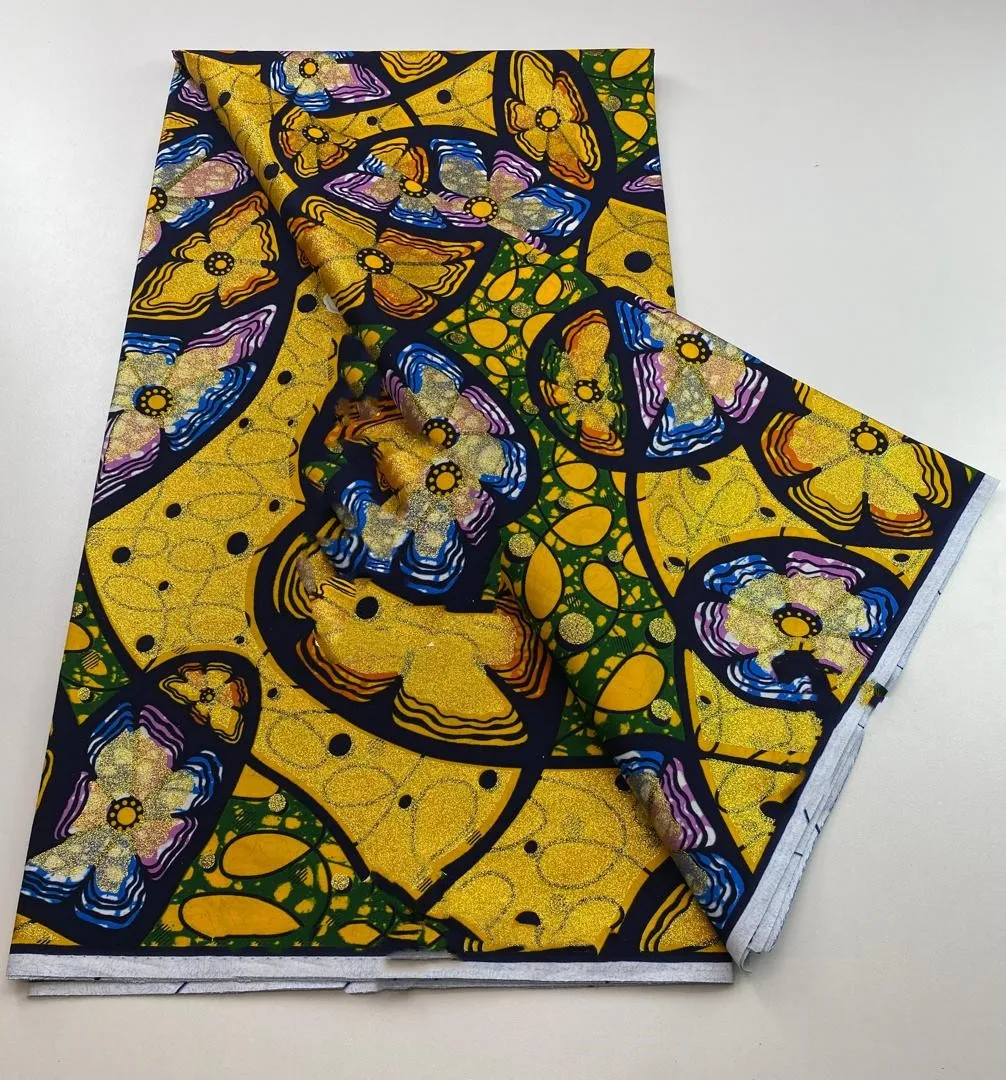 

New Arrived Grand Super 100% Cotton African Golden Wax Fabric High Quality Wax Print Ankara Fabric For Sewing Women Party Dress