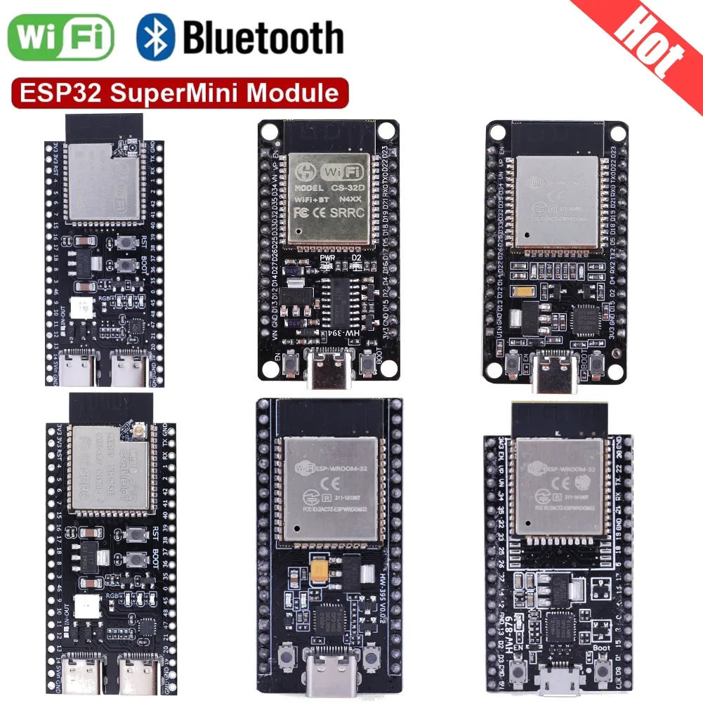 Single-Core SuperMini ESP32-S3 ESP32-C3 ESP32-H2 ESP32-C6 Development Board Modules Super Mini WiFi BT Bluetooth Module