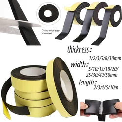 Black foamfoam rubberstrip with strong adhesive tape door frame sealing strip black foam rubber tape thickness 1/2/3/8/10 MM