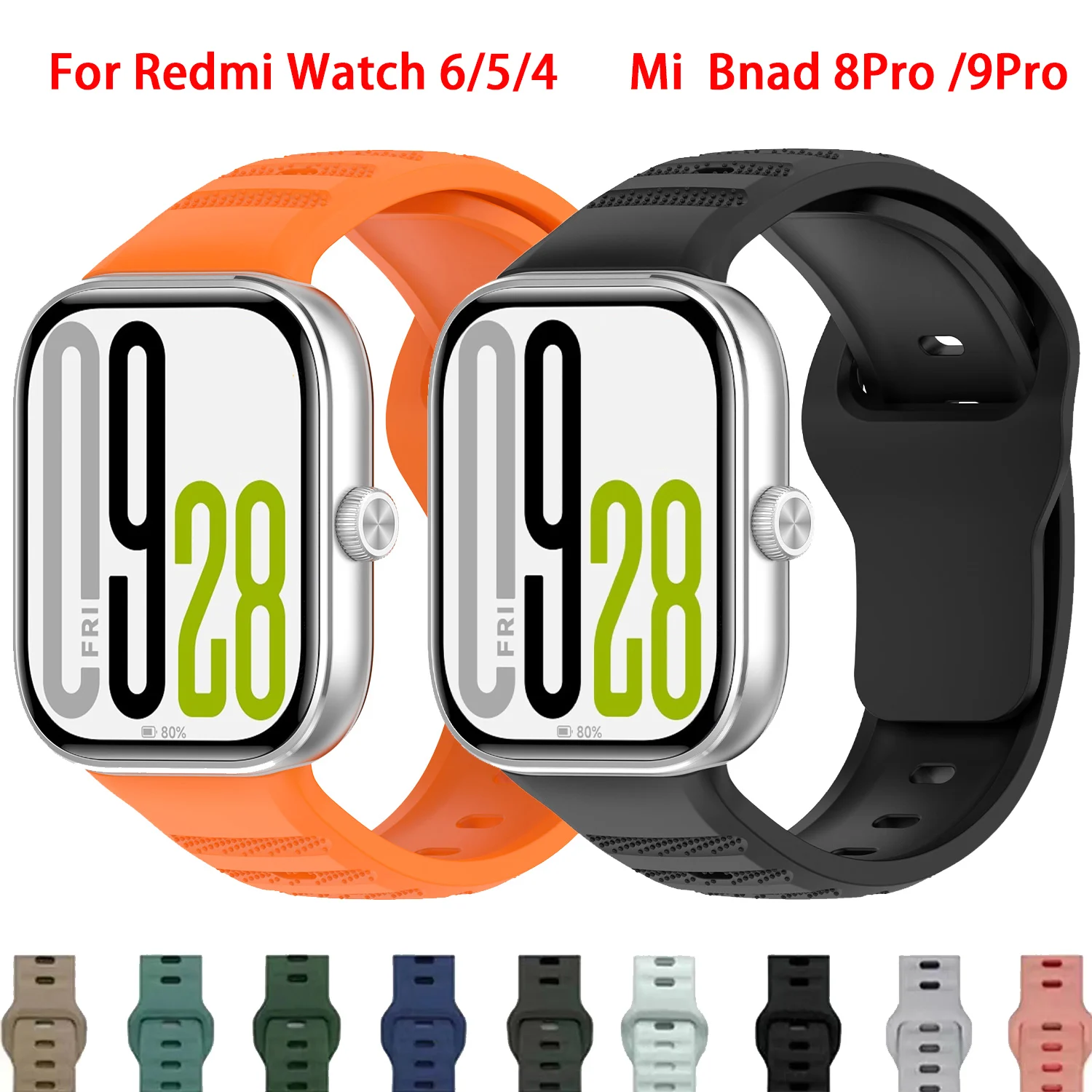 Silicone Strap for Redmi Watch 5/4  Watch 6 Replacement Band Breathable Sports Bracelet Correa for Xiaomi Mi Band 9Pro 8Pro