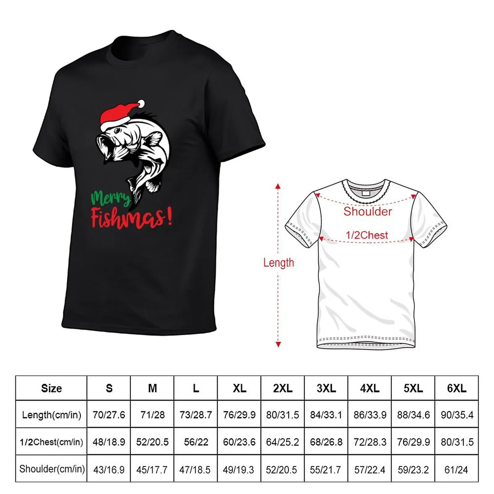 Merry Fishmas Funny Fishing Christmas T-Shirt customs anime figures vintage graphic tee plain white t shirts men