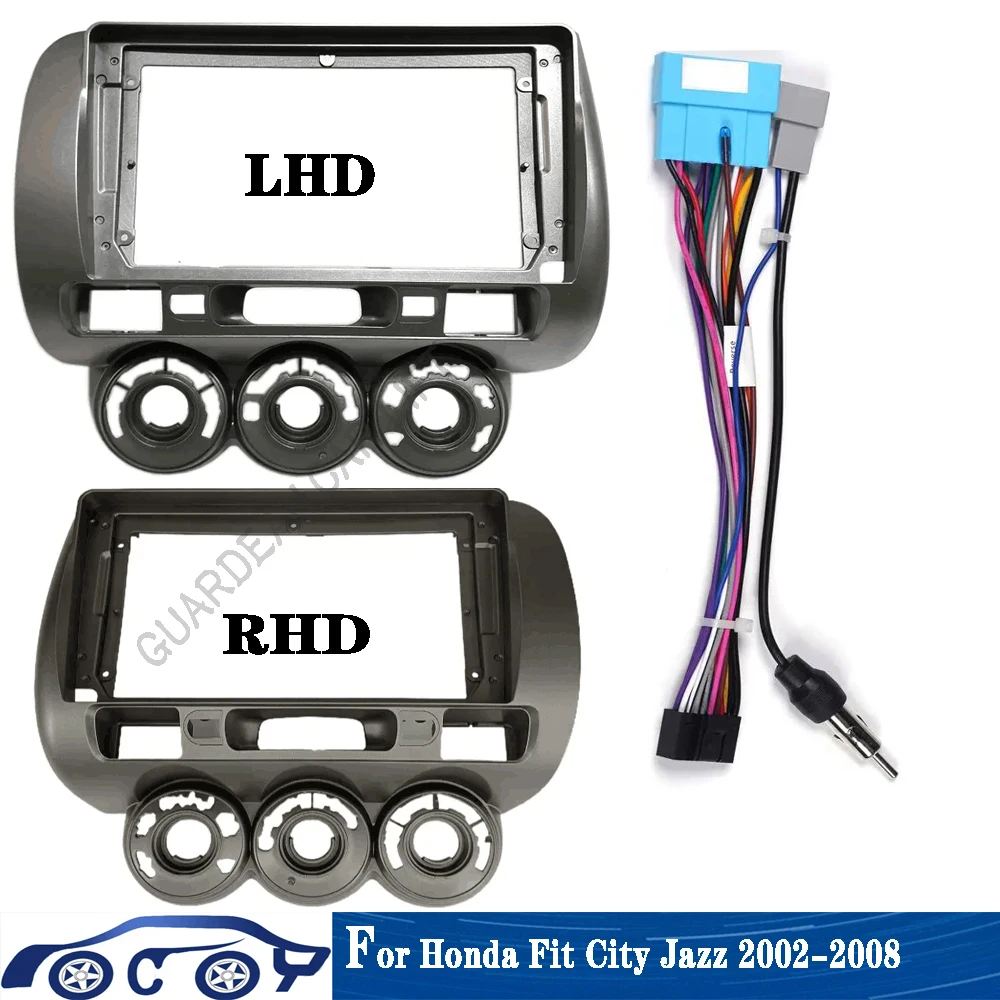 9-calowy dla HONDA Fit Jazz 2002-2008 Radio samochodowe Stereo Android MP5 Player 2 Din Jednostka główna Panel Fascia Obudowa Rama Dash Cover Trim