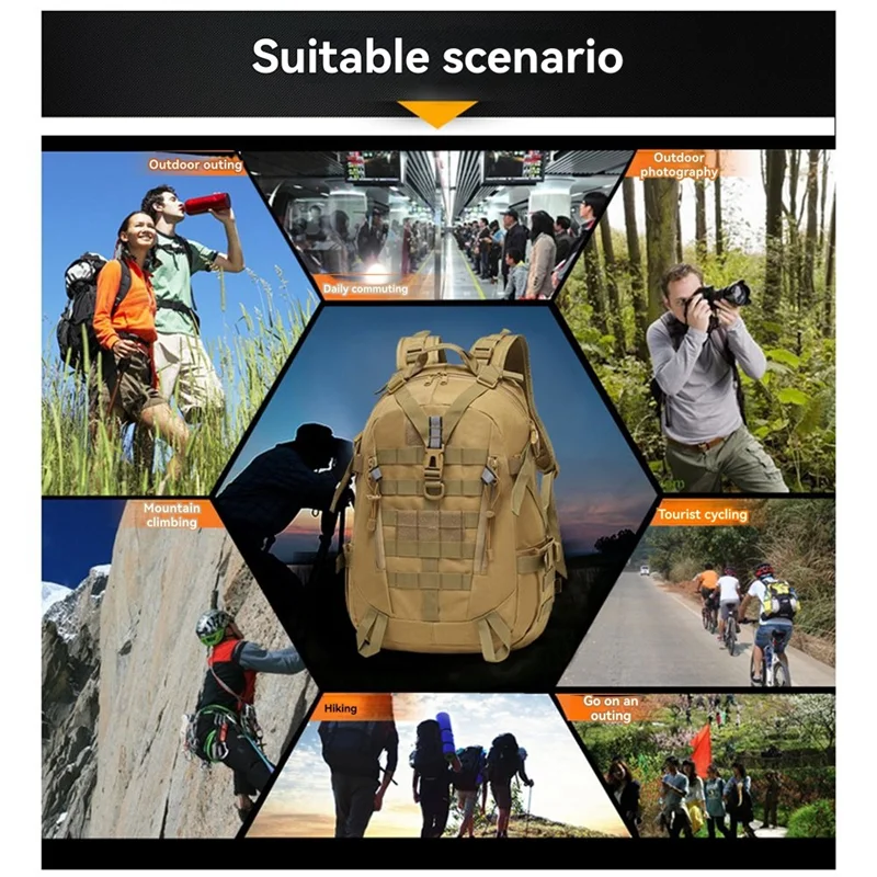 

Hot!40L Backpack Outdoors Men's Bag Camping Travel Bags Climbing Rucksack Tactical Bags Shoulder Fishing Bag