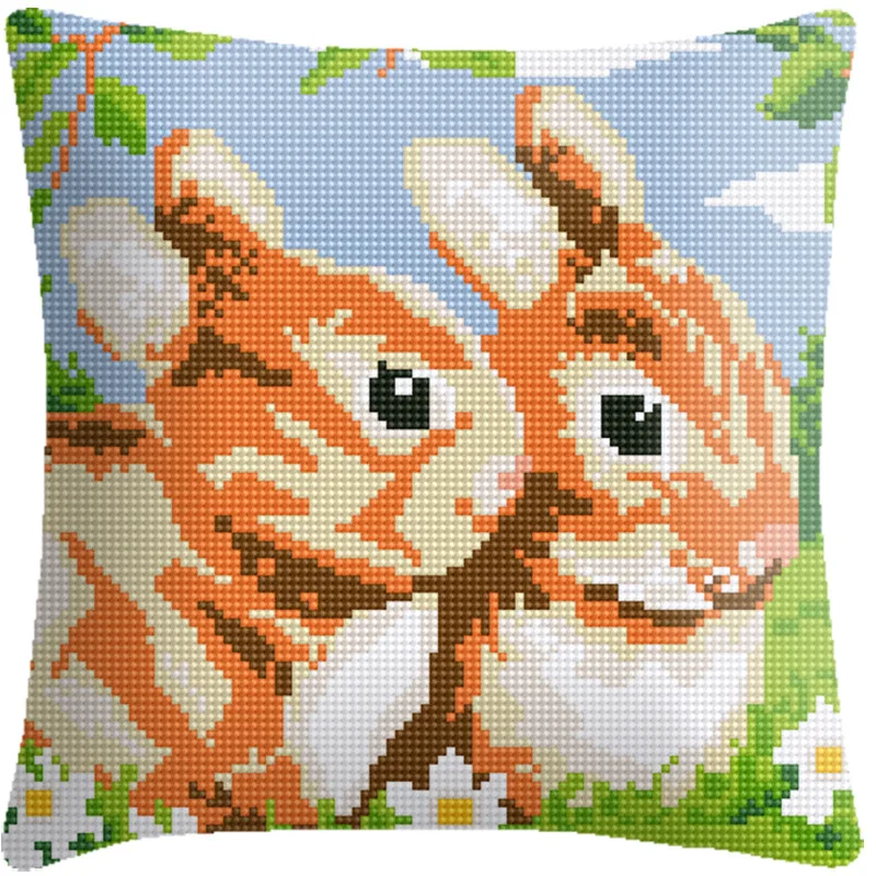 

Embroidery kits cross stitch Rabbit with Preprinted Canvas Pattern Grid Cloth Crafts canvas for embroidery diy pillowcase 6CT