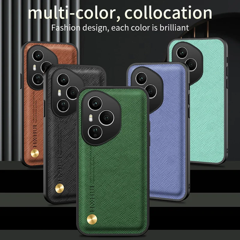 Luxury Cross Pattern Matte Leather Case for Honor 400 Pro Gl