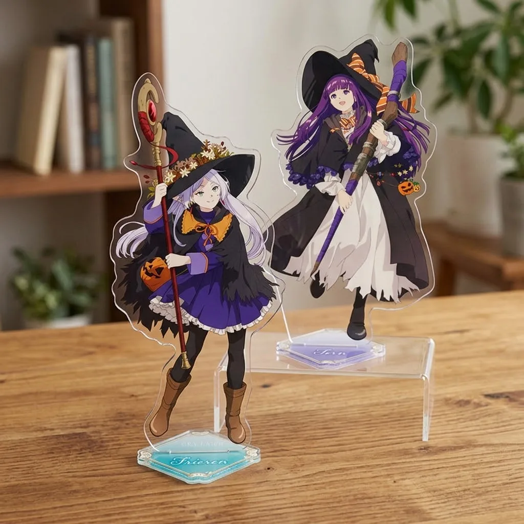 Frieren Beyond Journeys End Frieren Fern Stark Halloween Acrylic Stand Keychain Desk Decor Display Kit Set Pack Gift Cute Anime