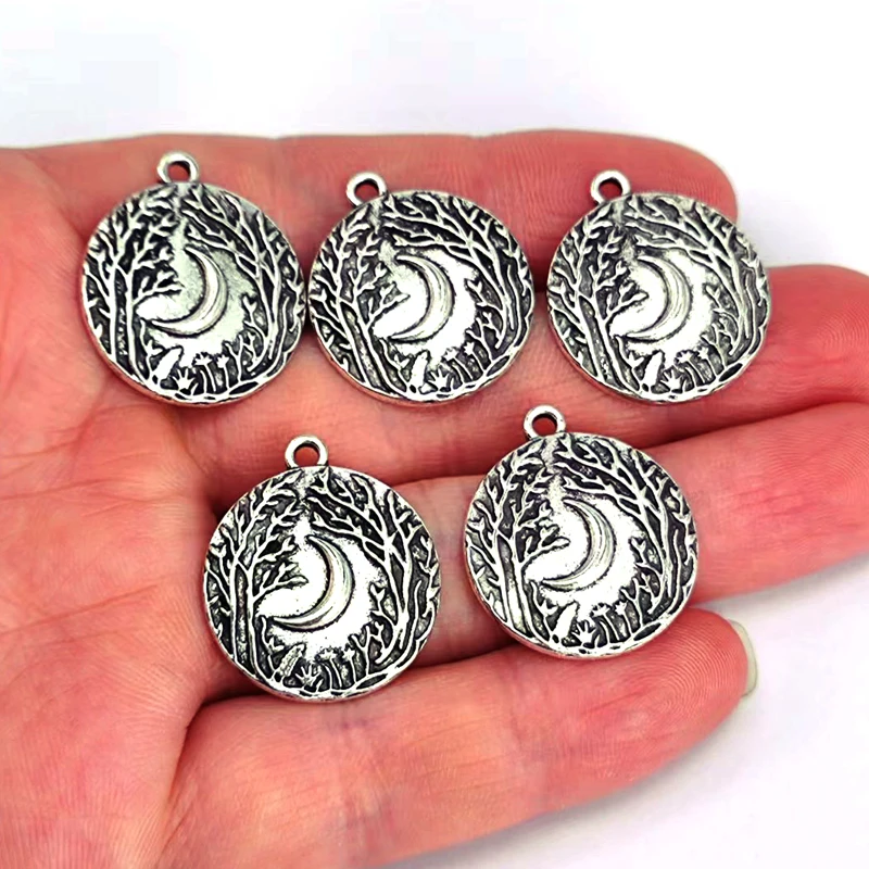 

50pcs new moon tree pendant charm for DIY women man Accessories Wholesale Jewelry