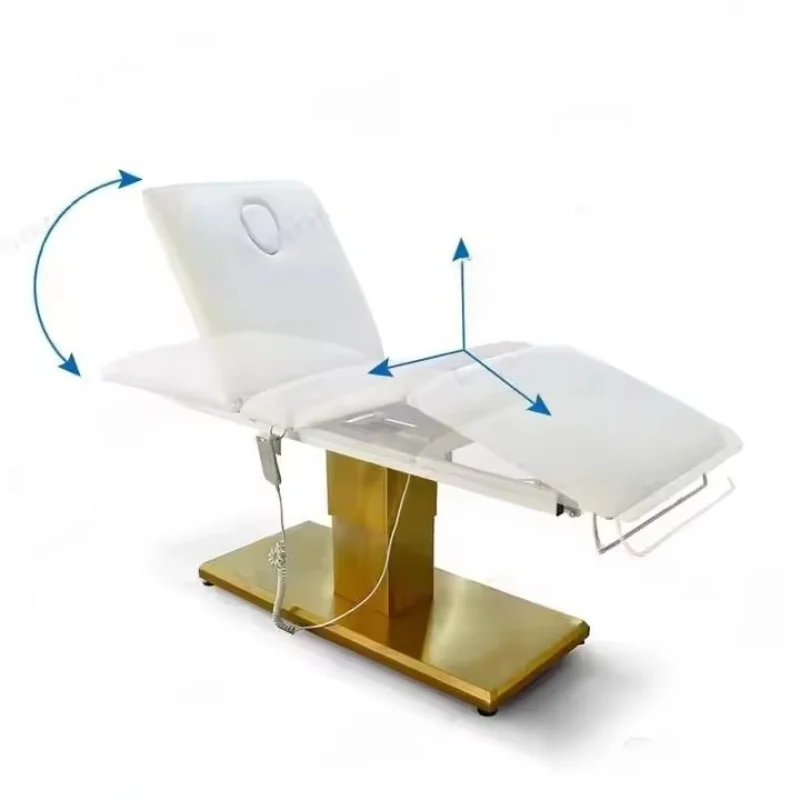 

3 Motor adjustable facial Gold electric massage bed